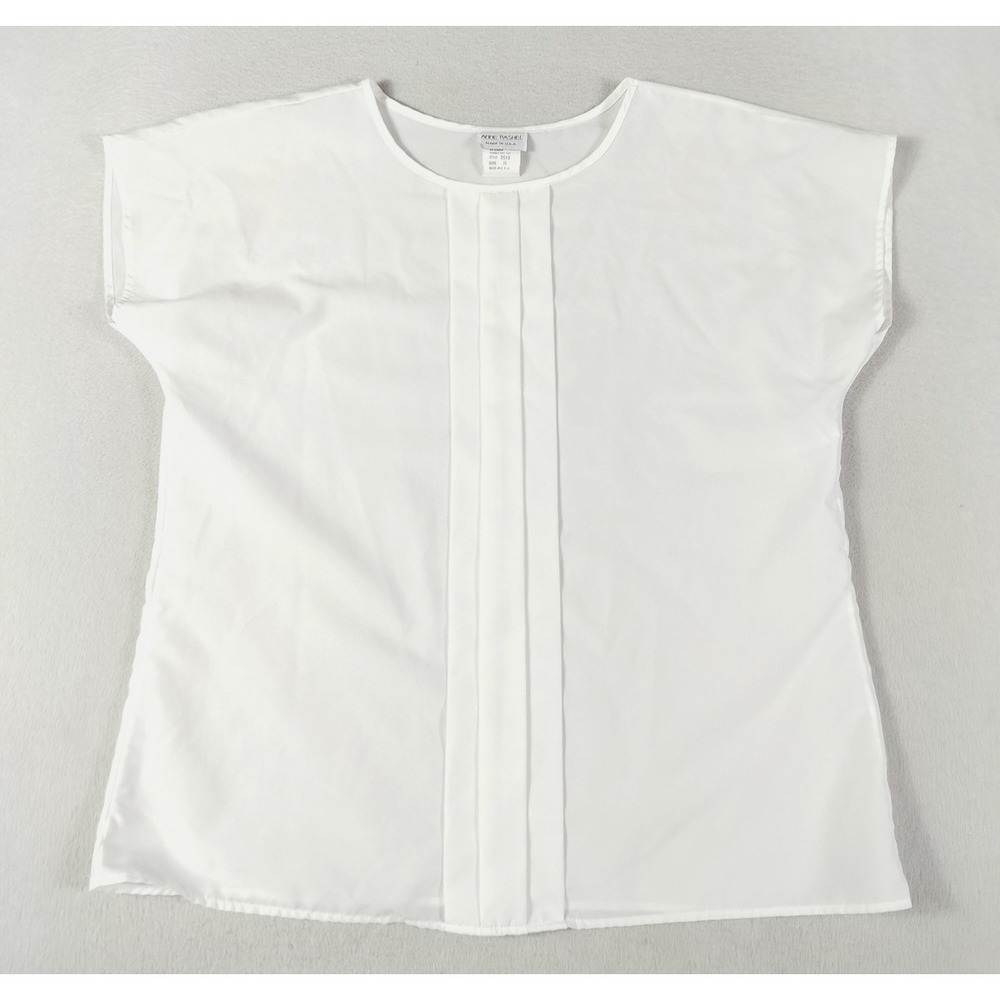 Vintage Anne Rashel Blouse Womens 16 White Old Money Minimalist RetroGlam Career
